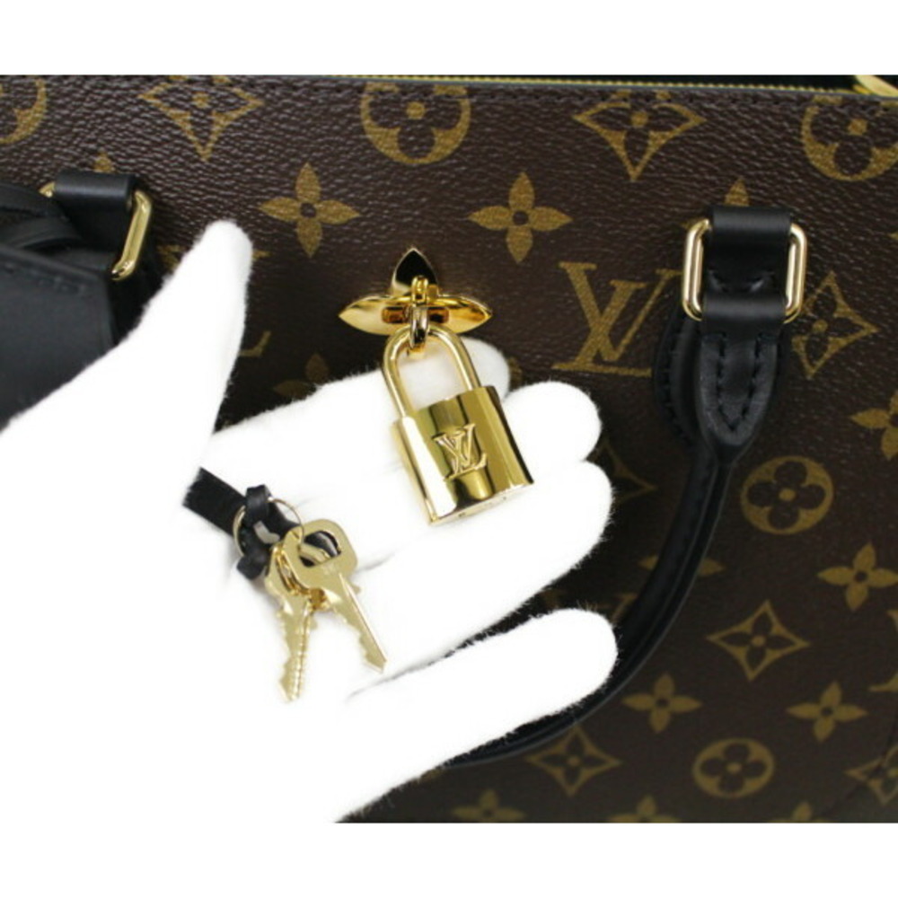 LOUIS VUITTON Flower Tote Monogram Noir Black Canvas Bag - Picture 6 of 7